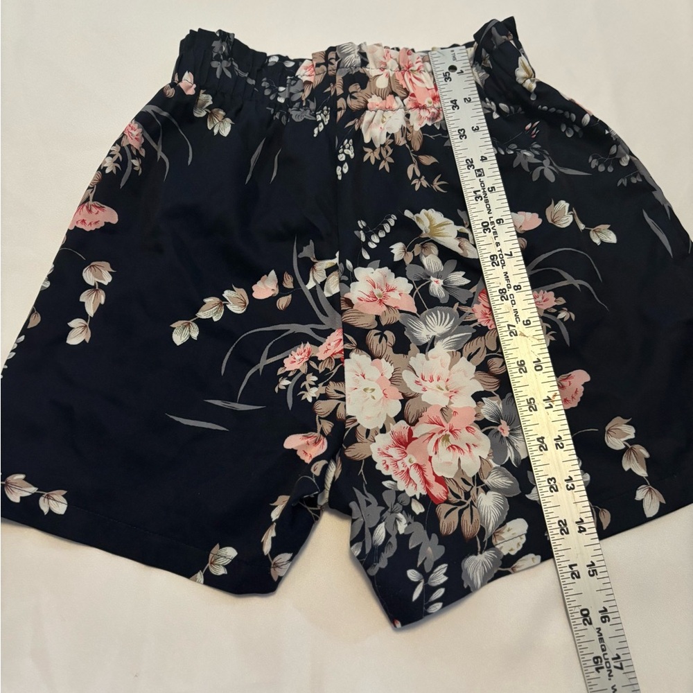 Floral Black Shorts